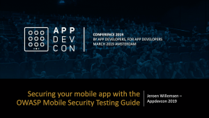 Securing your mobile app with the OWASP Mobile Security Testing Guide